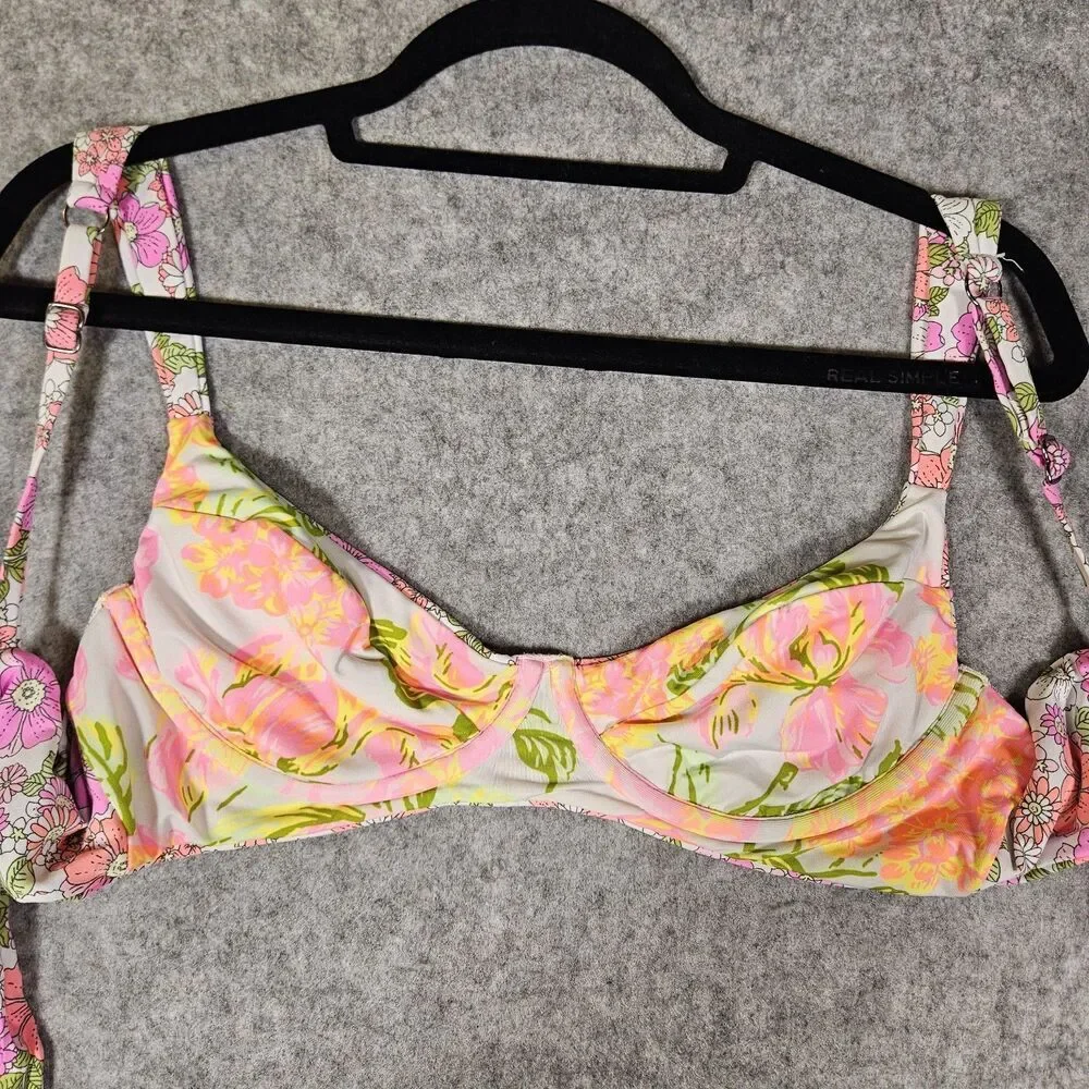 Maaji Womens‎ Flower Power Bailey Reversible Bikini Top Swim Beach Size XS READ